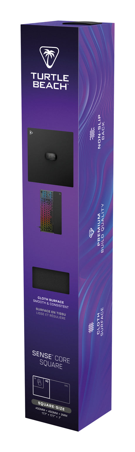 Tapis de souris de jeu - Turtle Beach SenseCore Square - Surface micro-tissée, équilibré, confortable