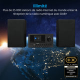 Mini Chaîne HiFi - MEDION - Radio Internet DAB/FM - Lecteur CD - 2x150W - Noir