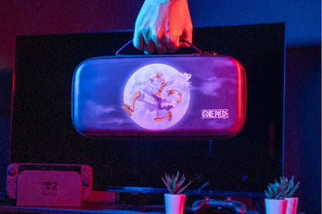 Housse de protection et transport - KONIX - One Piece Nintendo Switch 2 - Rangement accessoires - Motif Luffy Gear 5 - Bleu