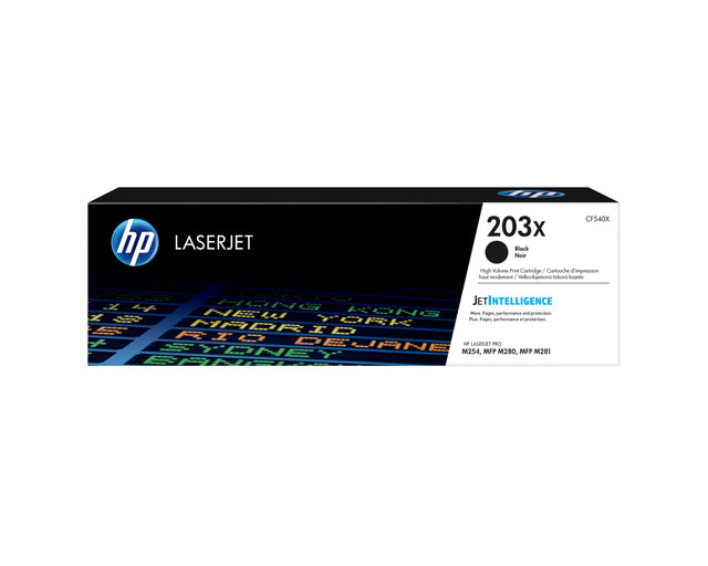 Cartouche de toner noir HP 203X grande capacité pour HP Color LaserJet Pro M254/M280/M281