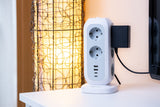 Multiprise Tour Verbatim 11 prises + 4 Ports USB-C/A 2m (Blanc)