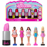 BARBIE Coffret Mini BarbieLand 6 rouge a levres avec mini poupées - JBD26