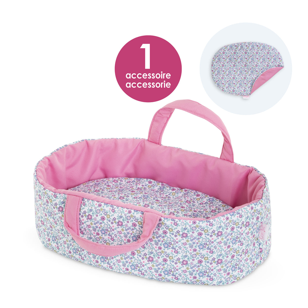 Accessoires poupons - COROLLE - Couffin Floral - pour poupon 30 cm - des 18 mois