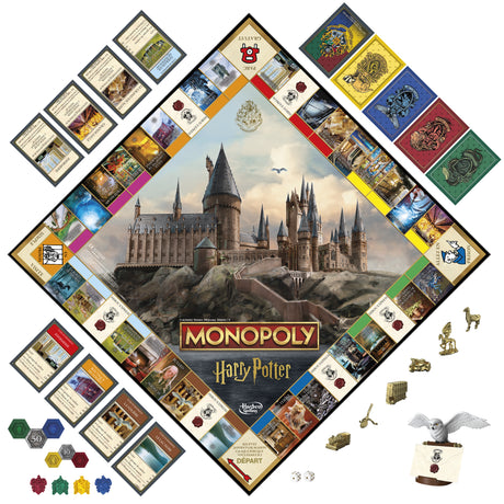 Monopoly Harry Potter édition, Jeu de société de plateau, Aventures magiques a Poudlard, des 8 ans, 2 a 6 joueurs