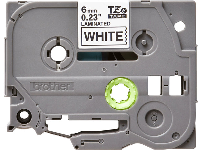 Ruban étiqueteuse laminé BROTHER P-TOUCH TZE-211 - Noir sur blanc - 6mm