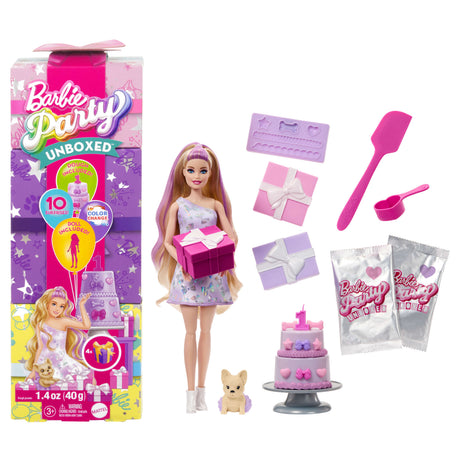 BARBIE Party unboxed chien violet - JFG70