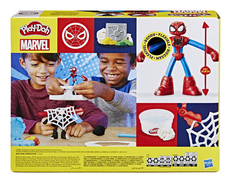 Play-Doh SpiderMan Attaque tranchante, coffret avec 2 figurines flexibles, 7 accessoires et pâte a modeler, des 4 ans, Marvel