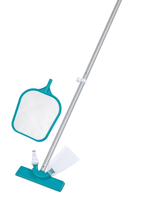 Kit de nettoyage piscine jusqu'a 3,96m - Bestway - Aquaclear - épuisette et tete d'aspirateur
