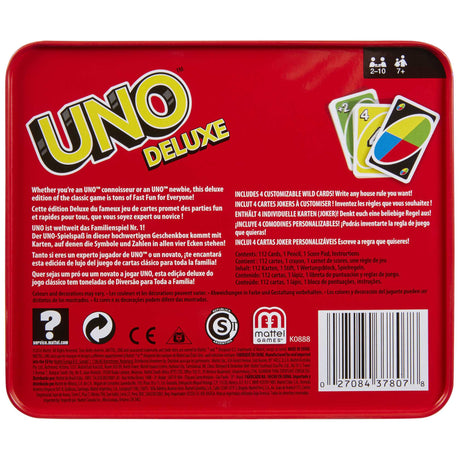 Mattel Games - Uno Deluxe - Jeu de Cartes Famille - 7 ans et + K0888