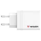 Chargeur secteur Verbatim GaN 3x ports USB-A + 1x port USB-C 30W (Blanc)