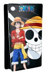 Façade de protection - KONIX - One Piece - PS5 Slim - Silicone - Antichoc - Anti-rayures - Motif Luffy - Noir