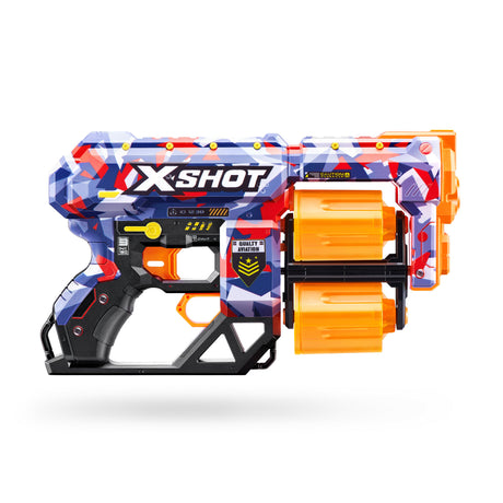 Pack Blasters - ZURU - XSHOT Skins Dread 2PK - Blasters double canon rotatif avec 48 fléchettes et tir a 27 metres