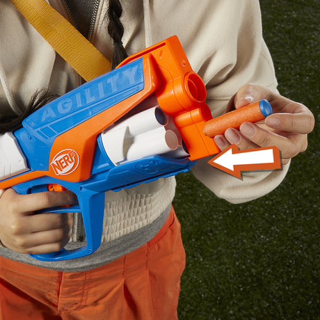 NERF blaster Agility N Series, 12 fléchettes Nerf N1 uniquement pour les blasters Nerf N Series, barillet 6 fléchettes, jeux d'extér