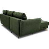 CanapÈ d'angle convertible rÈversible 3-4 places CLAUDIUS - Tissu Vert Olive - Coffre de rangement - L 244 x P 158 x H 95 cm