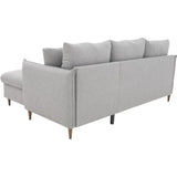 CanapÈ d'angle convertible rÈversible 4 places GERAUD - Tissu Gris - Coffre de rangement - L 210 x P 147 x H 90 cm