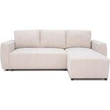 CanapÈ d'angle convertible rÈversible 3-4 places PHARELL - Velours cÙtelÈ beige - Coffre de rangement - L 230x P 155 x H 95 cm