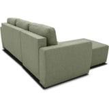 CanapÈ d'angle convertible rÈversible 3 a 4 places - PHARELL - Tissu olive - Coffre de rangement - L 224 x P 155 x H 85 cm