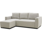 Canapé d'angle convertible réversible 3 a 4 places - PHARELL - Tissu beige - Coffre de rangement - L 224 x P 155 x H 85 cm