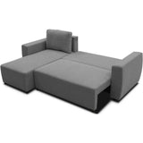 CanapÈ d'angle convertible rÈversible 3 a 4 places - PHARELL - Tissu anthracite - Coffre de rangement - L 224 x P 155 x H 85 cm