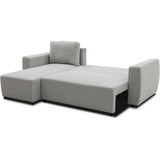 Canapé d'angle convertible réversible 3 a 4 places - PHARELL - Tissu souris - Coffre de rangement - L 224 x P 155 x H 85 cm