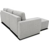 CanapÈ d'angle convertible rÈversible 3 a 4 places - PHARELL - Tissu souris - Coffre de rangement - L 224 x P 155 x H 85 cm