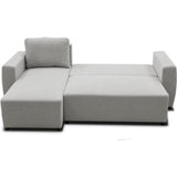 Canapé d'angle convertible réversible 3 a 4 places - PHARELL - Tissu souris - Coffre de rangement - L 224 x P 155 x H 85 cm