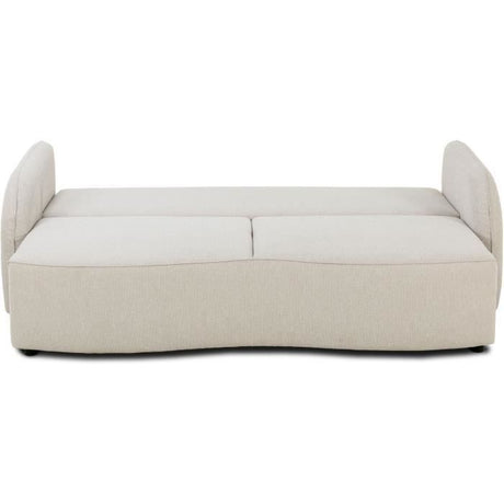 Canapé convertible BARI 3 places - Tissu beige - Coffre de rangement - L215 x H89 x P100 cm