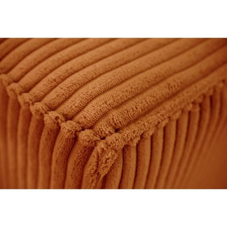 Canapé convertible 3 places JOSH - Tissu velours cotelé terracotta - L 239 x P 86 x H 85 cm - Coffre de rangement