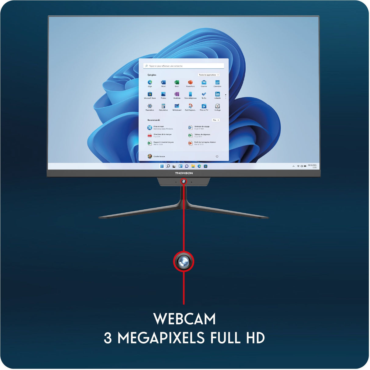 Ordinateur tout-en-un  - THOMSON - AIO A27I51216BK512C - 27'' - FHD - Intel Core i5 12th - RAM 16Go - SSD512Go - Noir