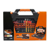 Coffret Vissage PerÁage BLACK+DECKER A7231-XJ - 76 Accessoires Forets, Douilles, Embouts