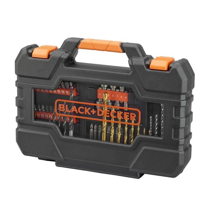 Coffret Vissage PerÁage BLACK+DECKER A7231-XJ - 76 Accessoires Forets, Douilles, Embouts