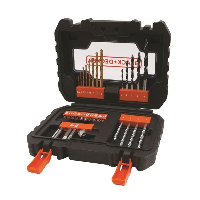 Coffret perçage et vissage - BLACK+DECKER - A7233-XJ - 31 accessoires - forets, embouts