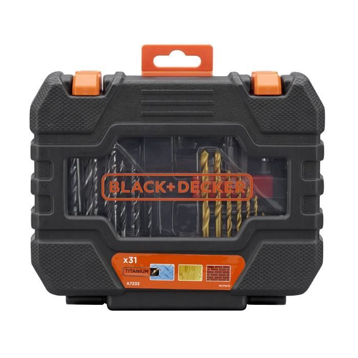 Coffret perçage et vissage - BLACK+DECKER - A7233-XJ - 31 accessoires - forets, embouts