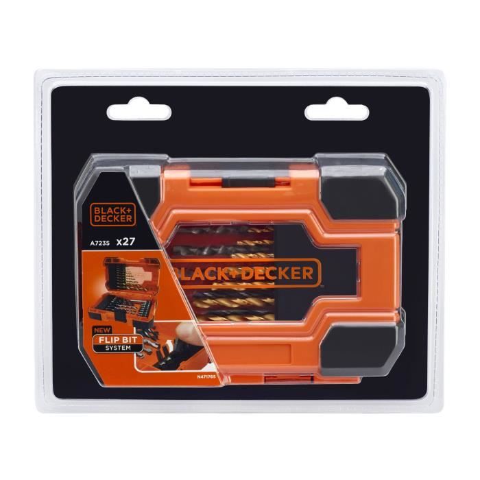 Coffret perçage et vissage - BLACK+DECKER - A7235-XJ - 27 accessoires - forets, embouts