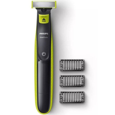 Tondeuse a barbe - PHILIPS - Oneblade QP2724/10 - 3 attaches (1 / 3 / 5 mm) incluses – sans fil rechargeable - Vert / Noir