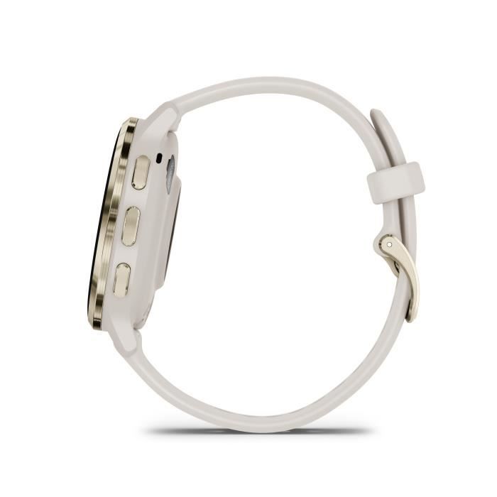 Montre GPS connectée Venu 3S GARMIN, 30,4mm (1,2), Acier Soft Gold, boîtier ivoire et bracelet en silicone ivoire