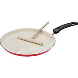 Crepiere avec étaleur - GSW - 456715 - Aluminium - Extérieur rouge siliconé - 26 cm - Tous feux dont induction
