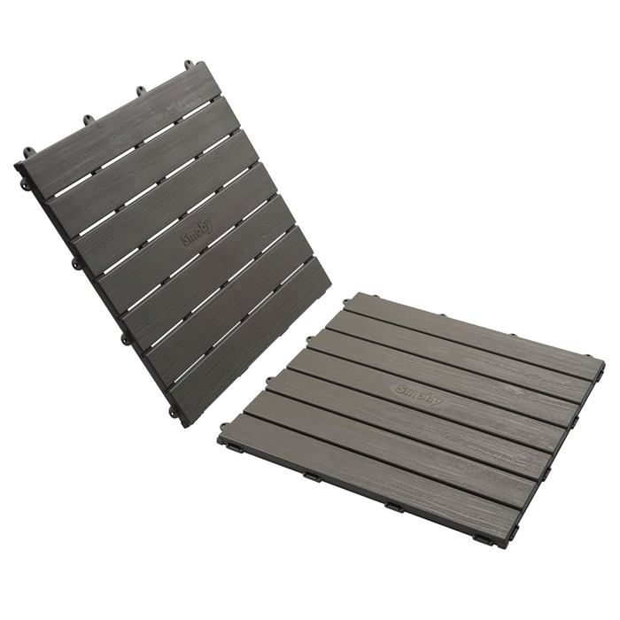 Smoby - Set de 6 dalles - Plancher de Maison - Anti-UV - 45x45cm - Effet texturÈ bois - Plastique 100% recyclÈ - FabriquÈ en France