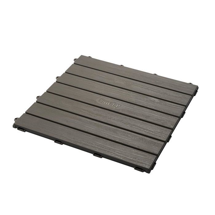 Smoby - Set de 6 dalles - Plancher de Maison - Anti-UV - 45x45cm - Effet texturé bois - Plastique 100% recyclé - Fabriqué en France