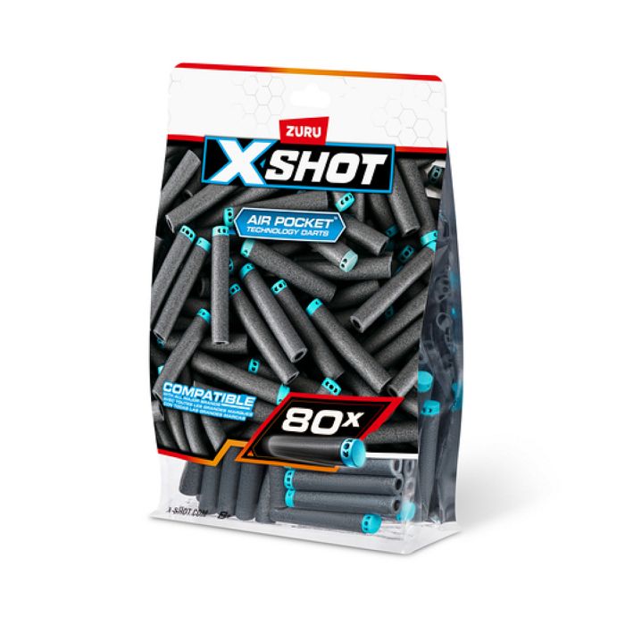 Jouet - ZURU - XSHOT - Fléchettes en mousse - 80 unités - Pour enfants a partir de 8 ans