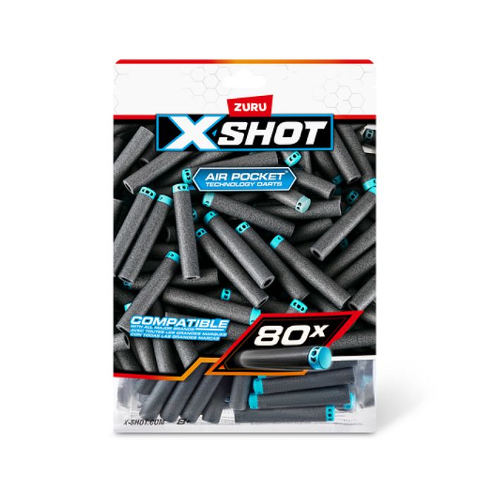 Jouet - ZURU - XSHOT - Fléchettes en mousse - 80 unités - Pour enfants a partir de 8 ans