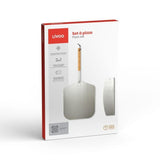 Set a pizza - LIVOO - MES149 - 1 pelle en aluminium - Manche en bois de hetre - Couteau a pizza acier inoxydable
