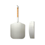Set a pizza - LIVOO - MES149 - 1 pelle en aluminium - Manche en bois de hetre - Couteau a pizza acier inoxydable