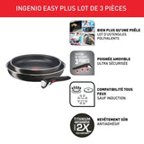 TEFAL Ingenio Easy Plus, Poeles 24/28 cm, revetement antiadhÈsif, tous feux sauf induction, compatible lave-vaisselle, L1509202