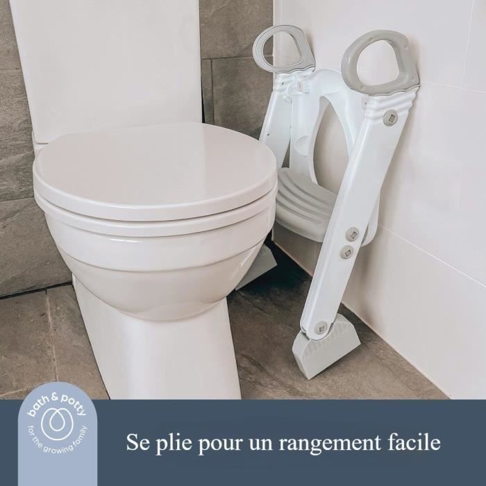 Réducteur de WC - DREAMBABY - STEP-UP - Siege d'apprentissage de la propreté - 2 étages réglables - Gris