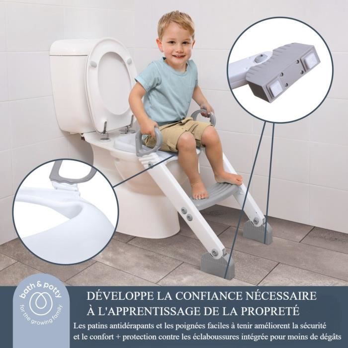 Réducteur de WC - DREAMBABY - STEP-UP - Siege d'apprentissage de la propreté - 2 étages réglables - Gris