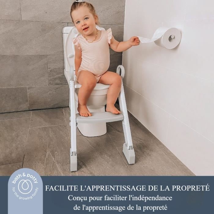 Réducteur de WC - DREAMBABY - STEP-UP - Siege d'apprentissage de la propreté - 2 étages réglables - Gris
