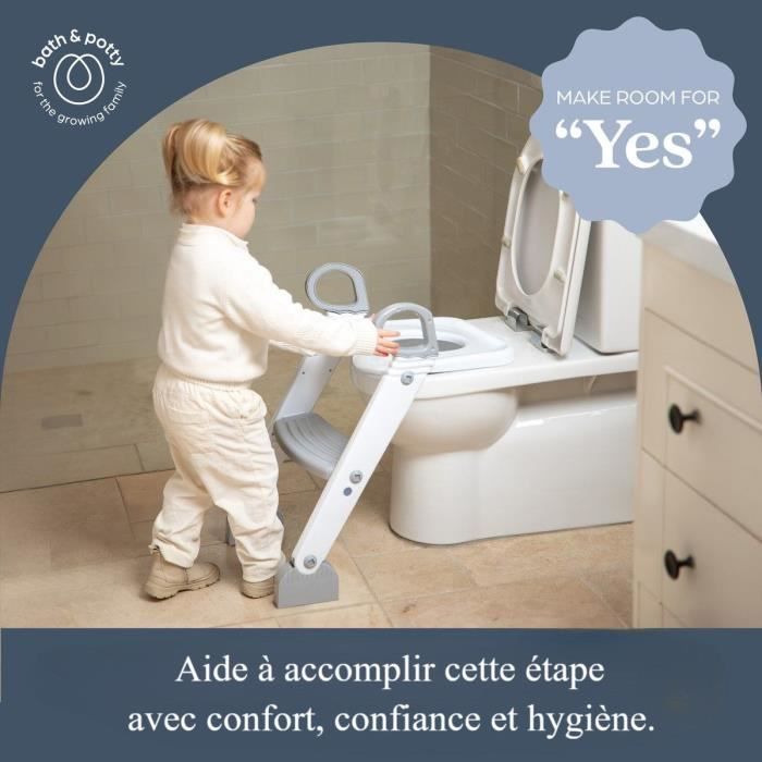 Réducteur de WC - DREAMBABY - STEP-UP - Siege d'apprentissage de la propreté - 2 étages réglables - Gris