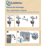 Robinet flotteur - ROUSSEAU - Pour réservoir WC latéral - Clapet anti-refoulement - Fermeture anti-coup de bélier