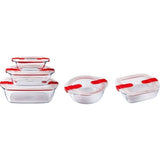 Lot de 5 Boîtes de conservation - PYREX - Cook & Heat - Verre - Couvercle a valves vapeur spécial micro-onde
